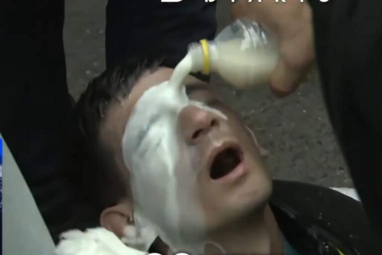 Disturbios en el Congreso: Salió el camión hidrante y ya hay kirchneristas lecheados