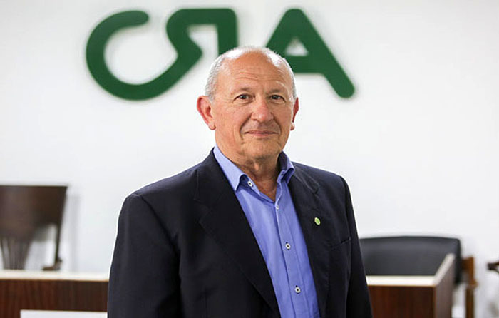Carlos Castagnani, presidente de Confederaciones Rurales Argentinas (CRA), durante una declaración pública.